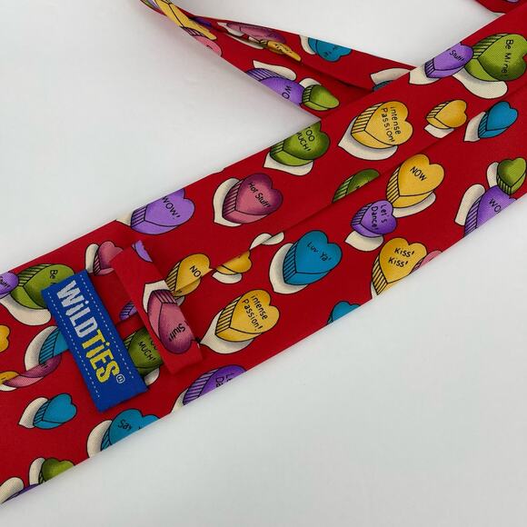 Sweetarts Valentine's Candy Heart Tie Red Blue Purple Love - Picture 15 of 16
